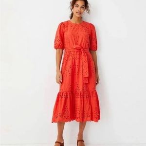 Ann Taylor Eyelet Midi Dress